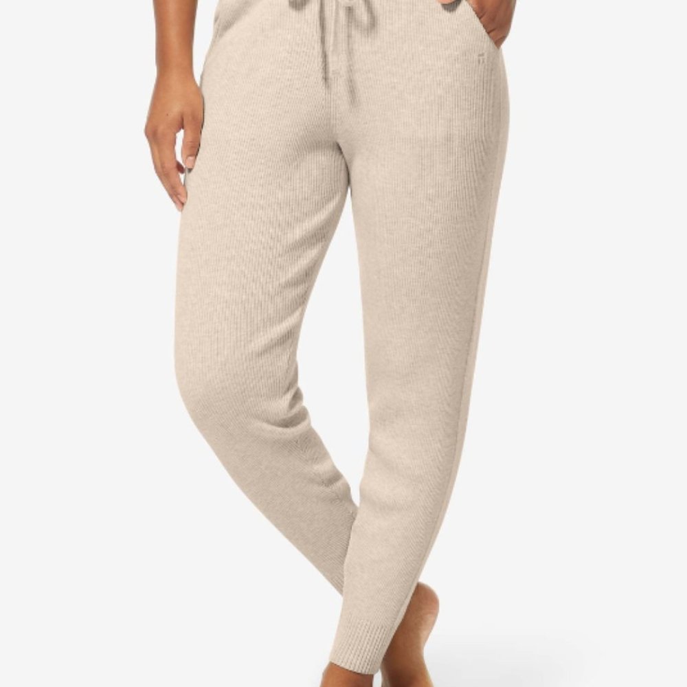 Tommy John Women's Knit Lounge Jogger Oatmeal Ivory S